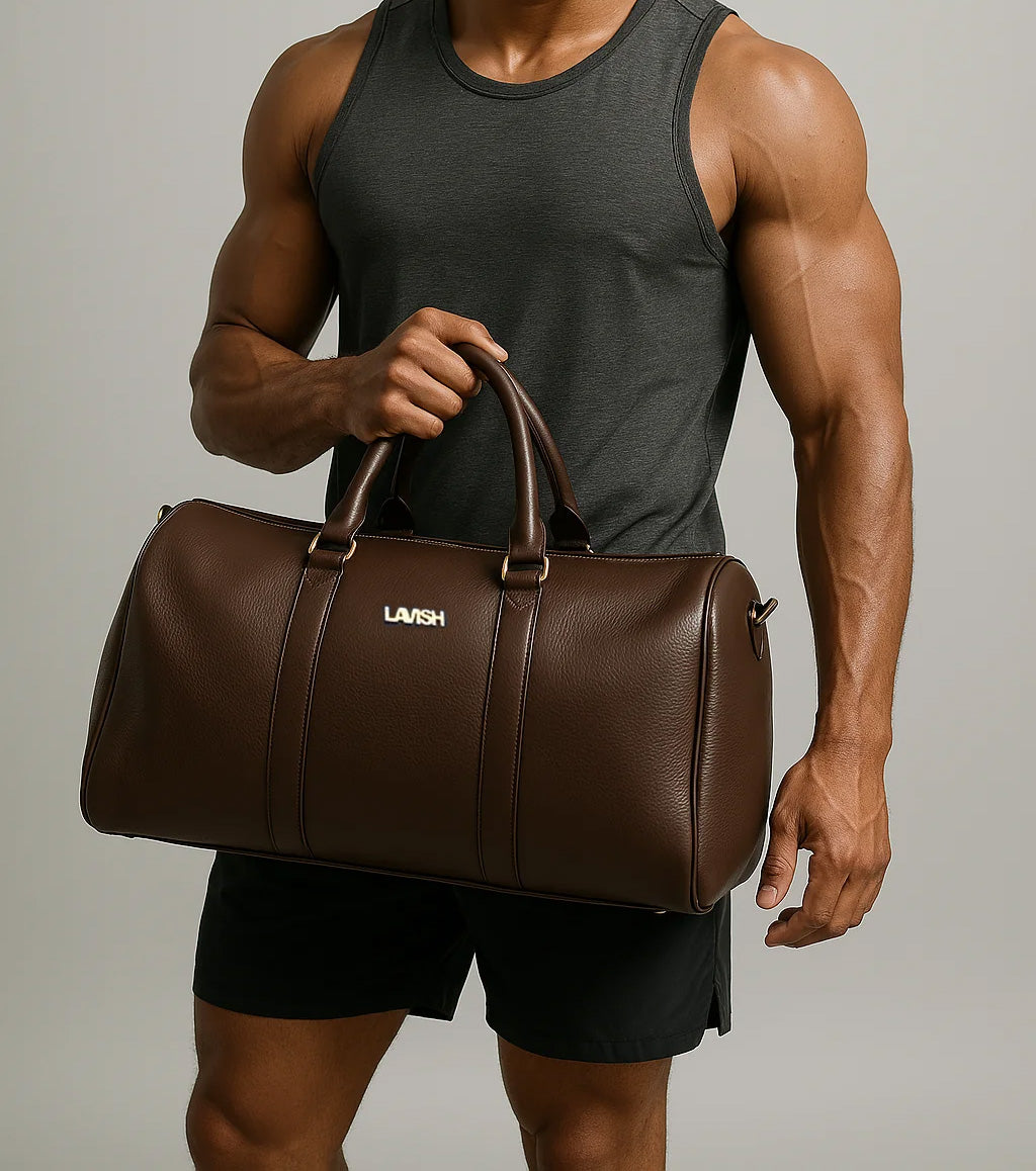LĀVISH THE DUFFLE - Chocolate Brown.